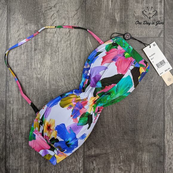 Nanette Lepore Technicolor Tropical Tease Bikini Top Swimsuit Size 8 - Picture 4 of 5
